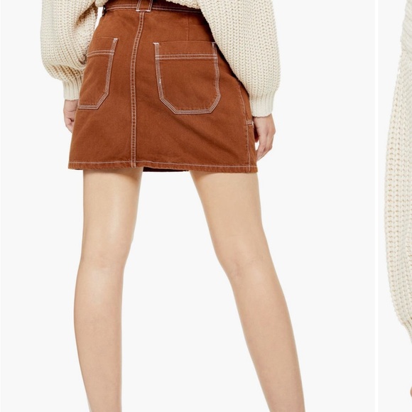 TopShop topstitch twill mini skirt - Picture 3 of 4